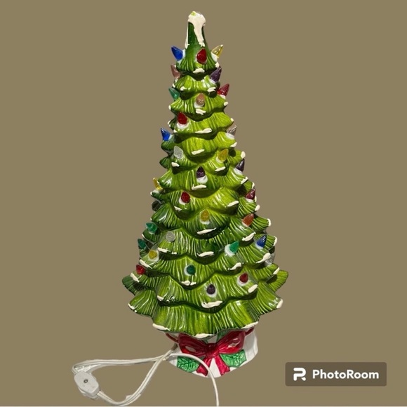 17.5in Ceramic Light Up Christmas Tree vintage ceramic christmas  tree X-Mas vtg - Picture 12 of 15
